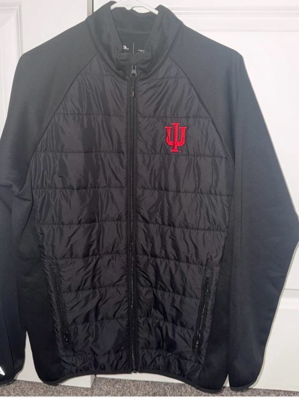 Indiana University Men's Black Quilted Full-Zip Jacket